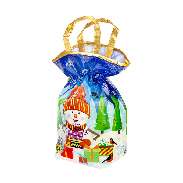 Новогодний подарок Мешок Снеговик стоимостью 530 руб. и весом 800 гр.